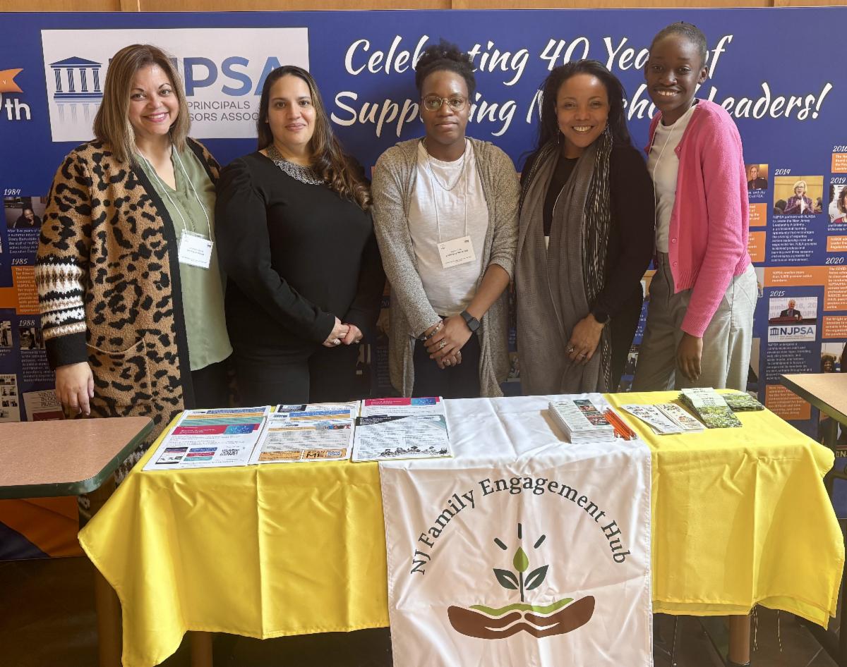 Photo of members of the NJFEHUB Team, Jeannette Mejias, Jamie Betances, Alexix Pratt, Kim Rivers, and Faith Victor. 