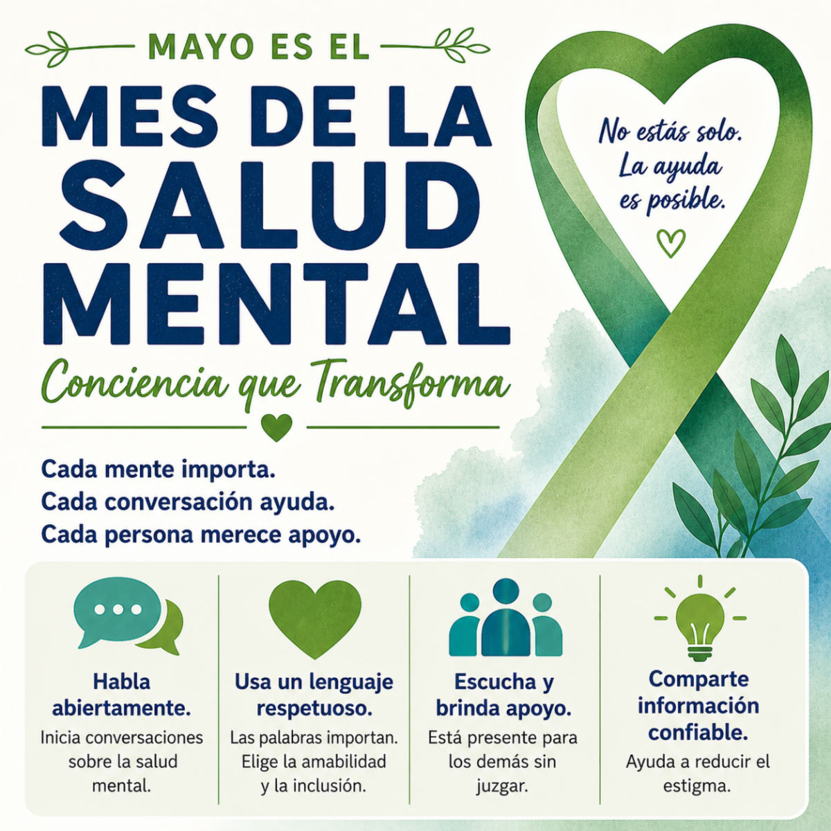 Imagen gráfica del Mes de la Concientización sobre la Salud Mental