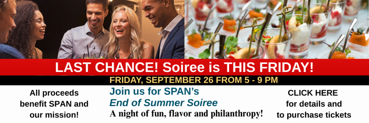 SPAN Summer Soiree fundraiser announcement clickable banner image
