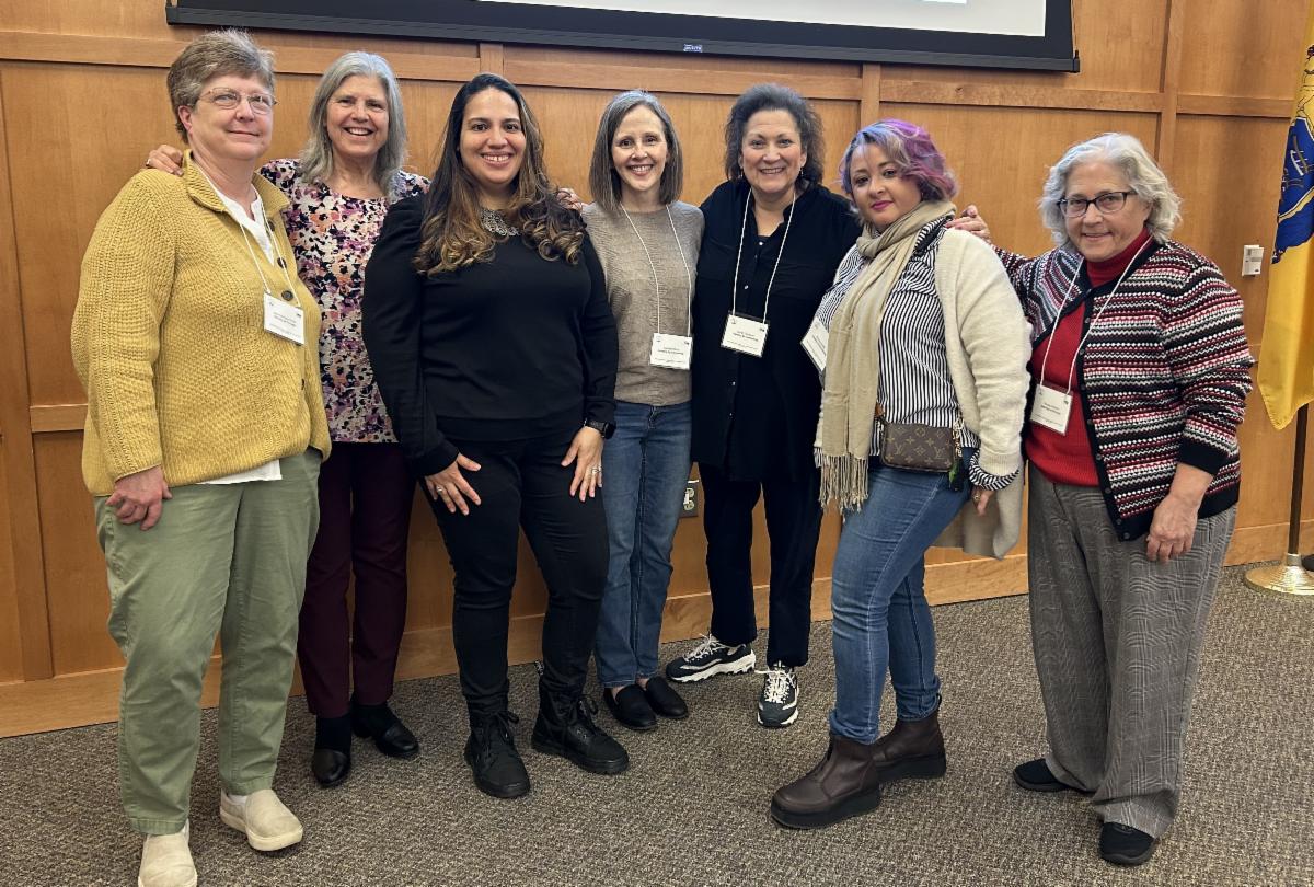Photo of EPATH team members Jane Hampton (CPAC), Diana Autin and Jamie Betances (SPAN), Katie Contin and Sue Donovan (RIPIN), Kio Sotillo (CPAC), and Peg Kinsell (SPAN). 