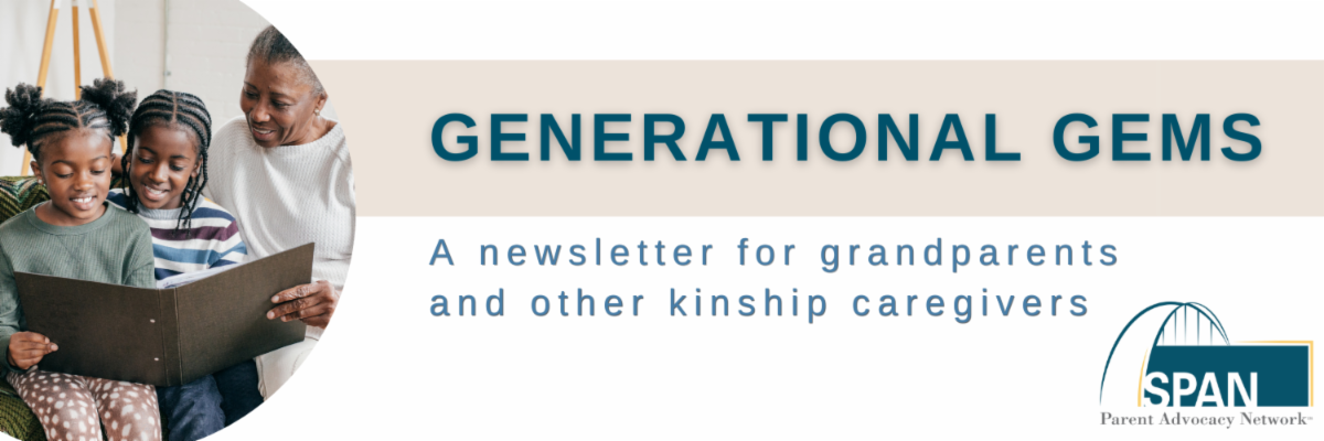 Generational Gems newsletter header image, indicating it's a newsletter for grandparents and other kinship caregivers.