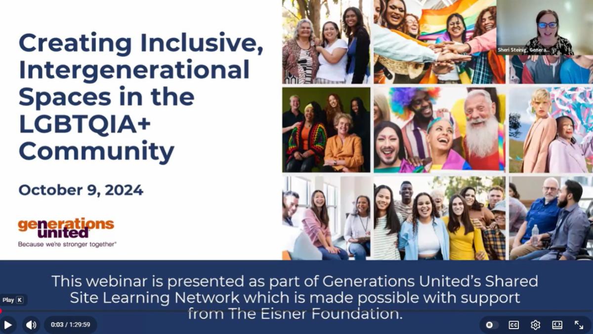 Creating Inclusive Intergenerational Spaces Webinar Screenshot image