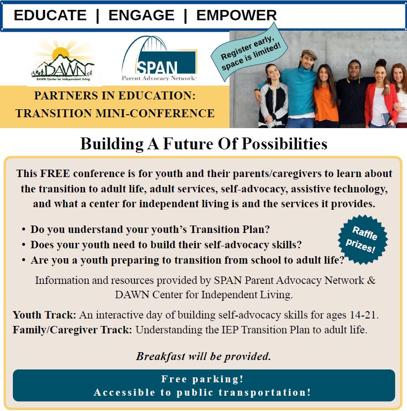 Partners in Education Transition Mini Conference flyer image