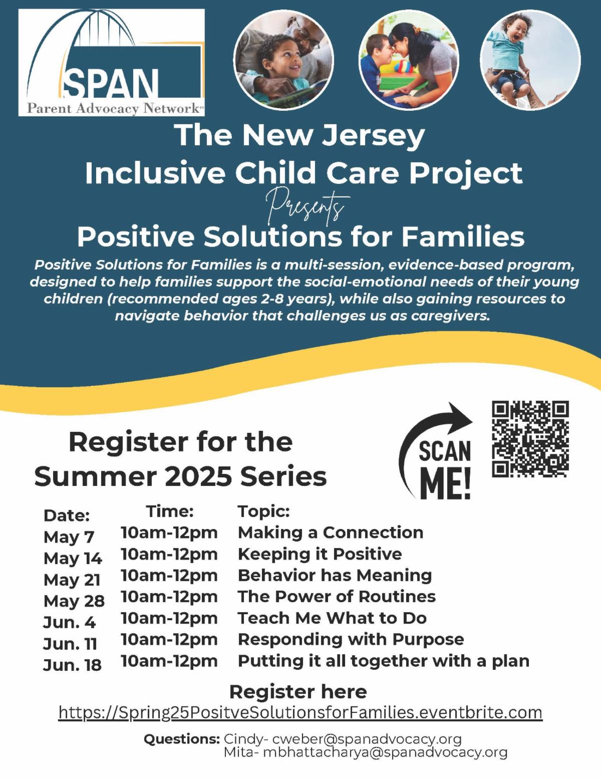 Positive Solutions for Families webinars flyer image