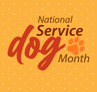 National Service Dog Month graphic