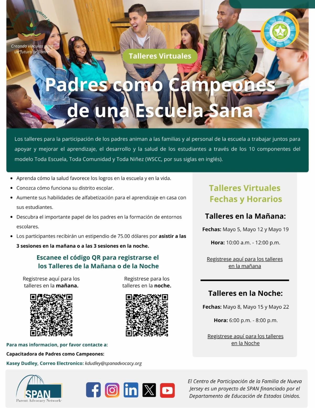 Imagen del folleto "Padres como defensores de escuelas saludables"