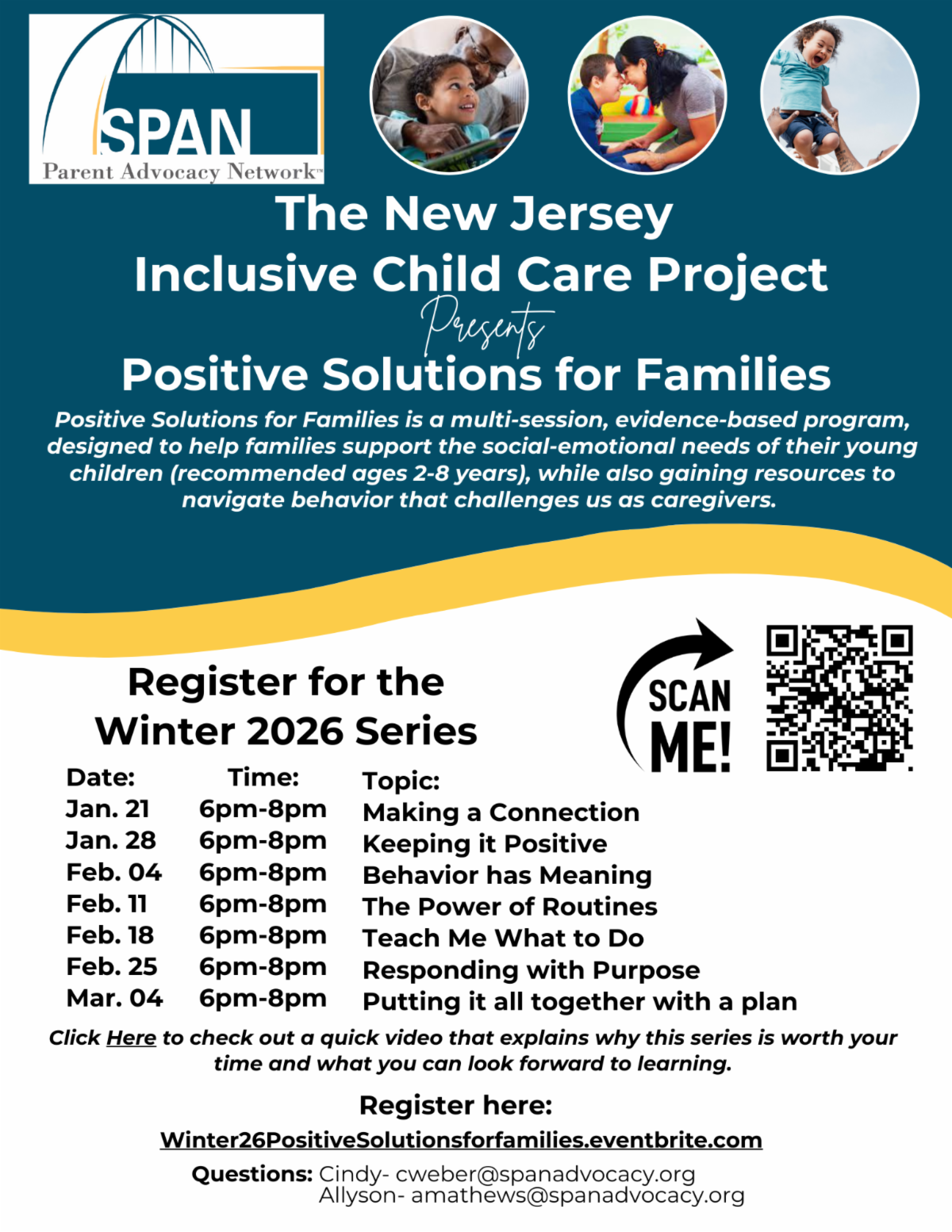 Positive Solutions for Families webinars flyer image