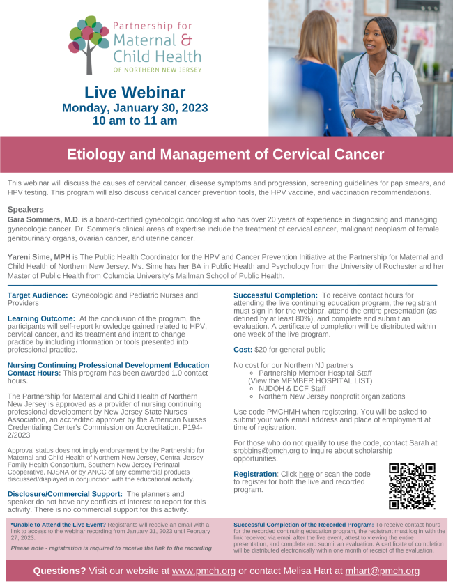 Event Flyer HPV Nursing Credits