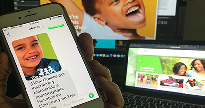 Reciba textos de Univision y The Children's Trust. 