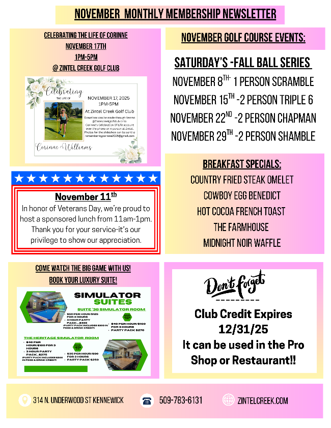 November Member Newsletter!