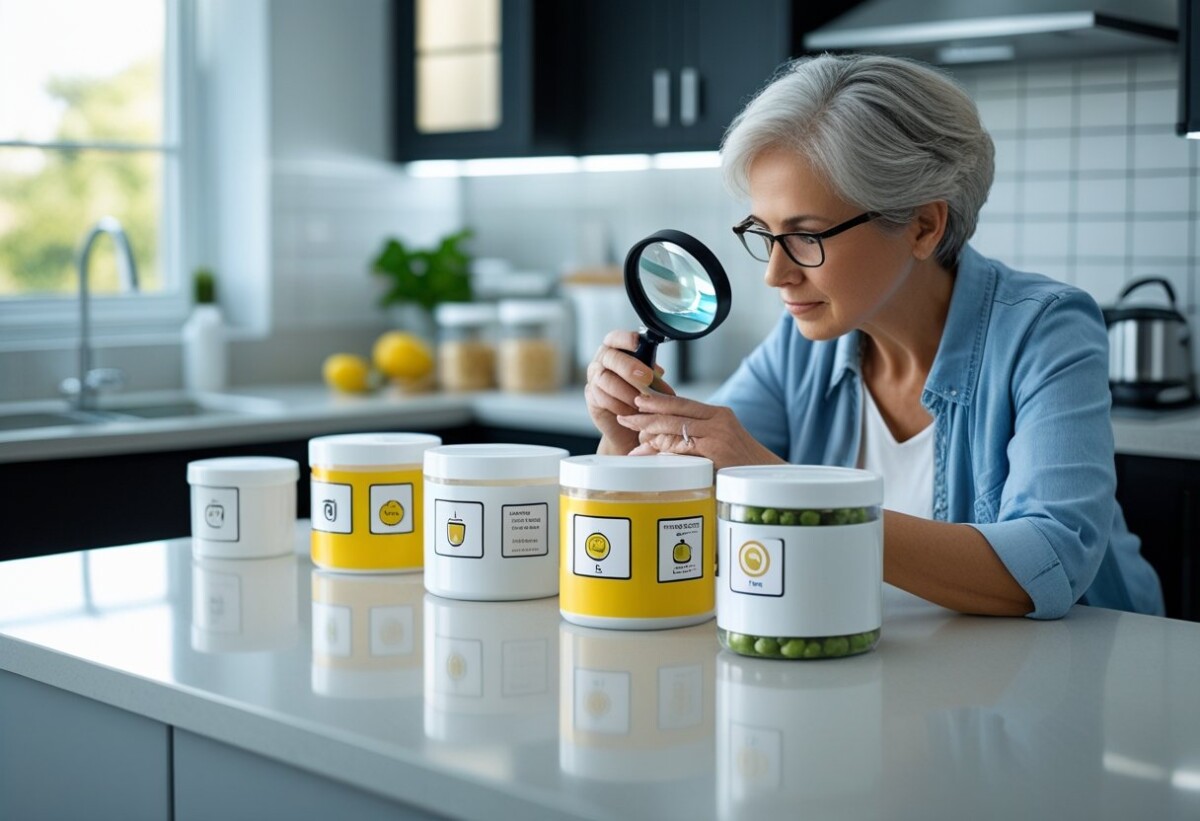AI Generated Image of person holding a Mr Magnifier looking at labels