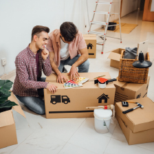 Male couple doing DIY project