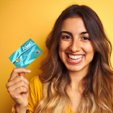 Credit Card with girl smiling