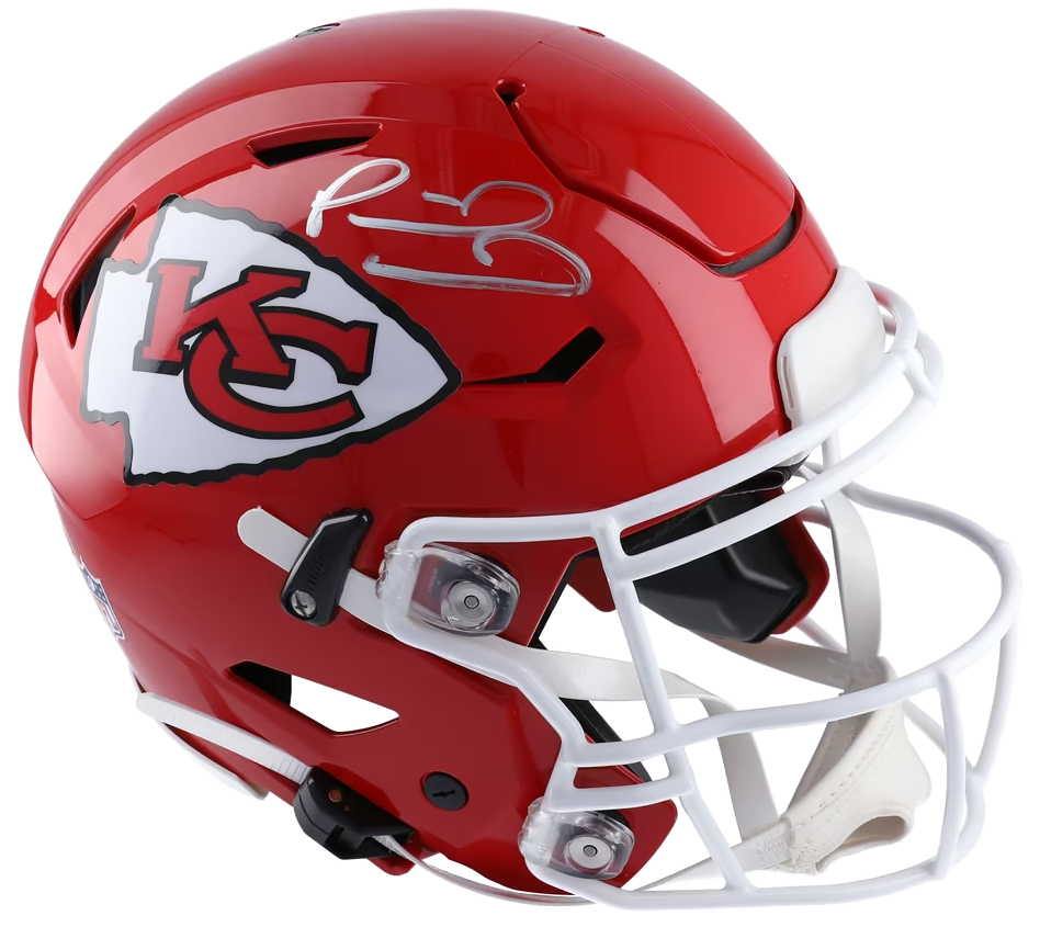 KC Chiefs helmet signed by Patrick Mahomes