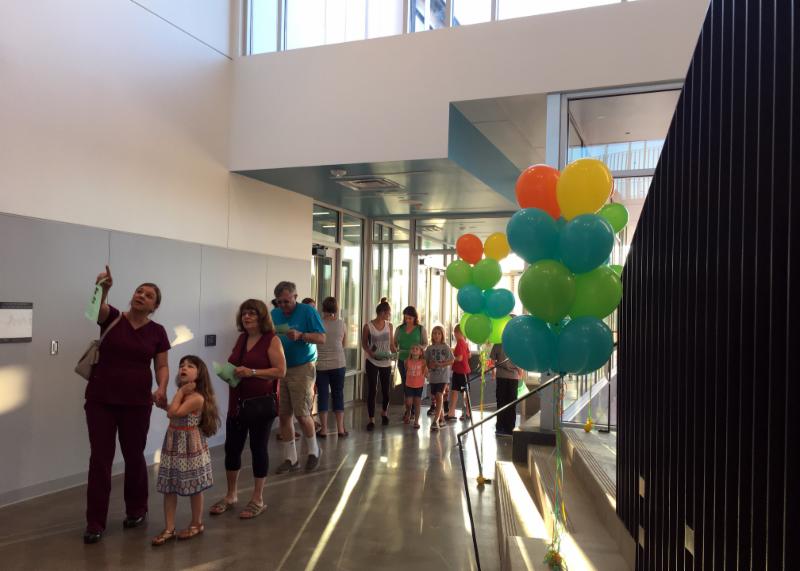 Community members enter the new LWES for the first time.