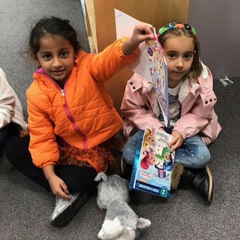 Glacier Park students with their new books
