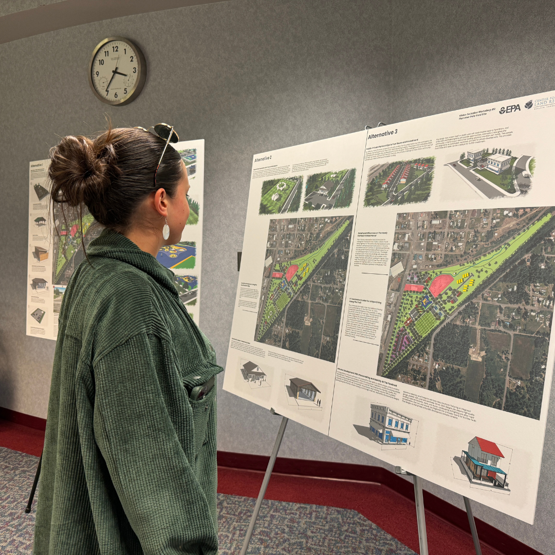 Tribal Member and Employee Ayanna James looks at design alternatives at V2A Workshop