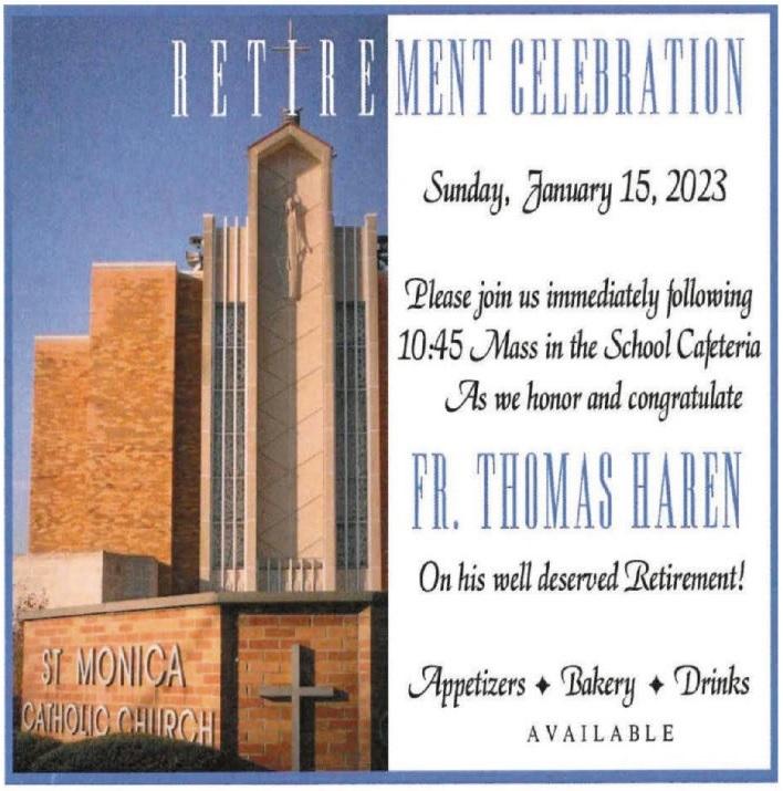 St. Monica Church Weekly Update