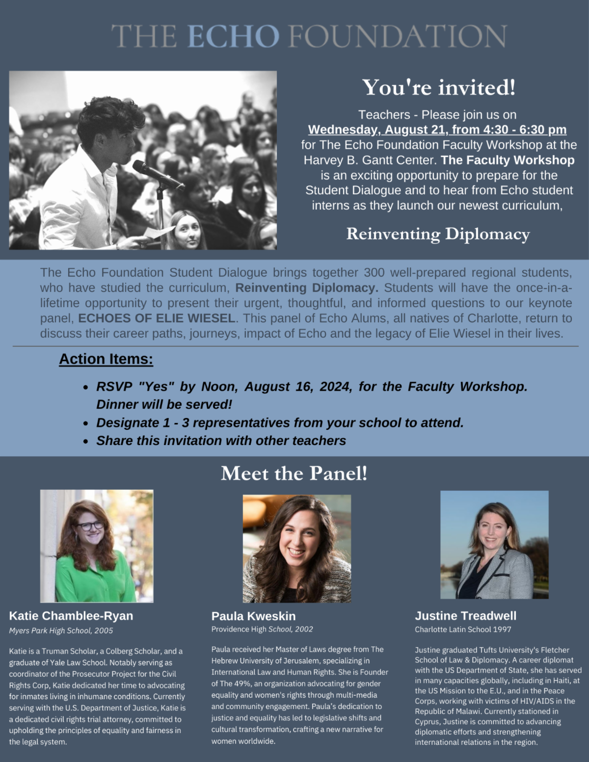The Echo Foundation Faculty Workshop - RSVP Today!