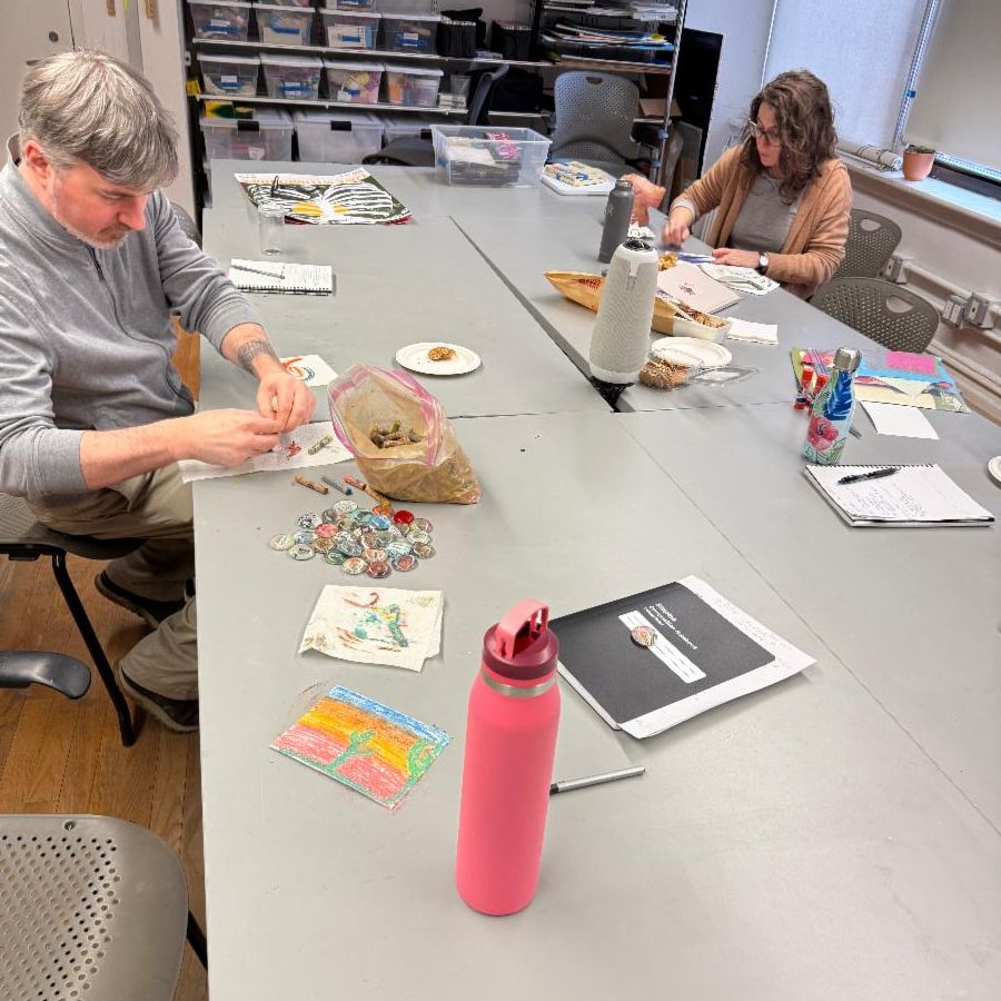 The Art Therapy Project's staff making artwork during meeting