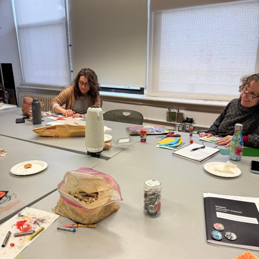 The Art Therapy Project's staff making artwork during meeting