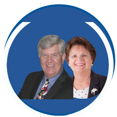 Eric and Jeri Denniston in blue circle