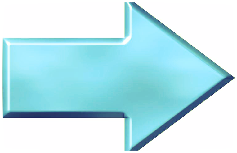 3D Azure Arrow that is isolated in white