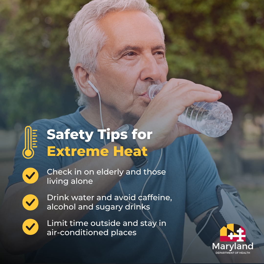 Graphic that provides safety tips for extreme heat