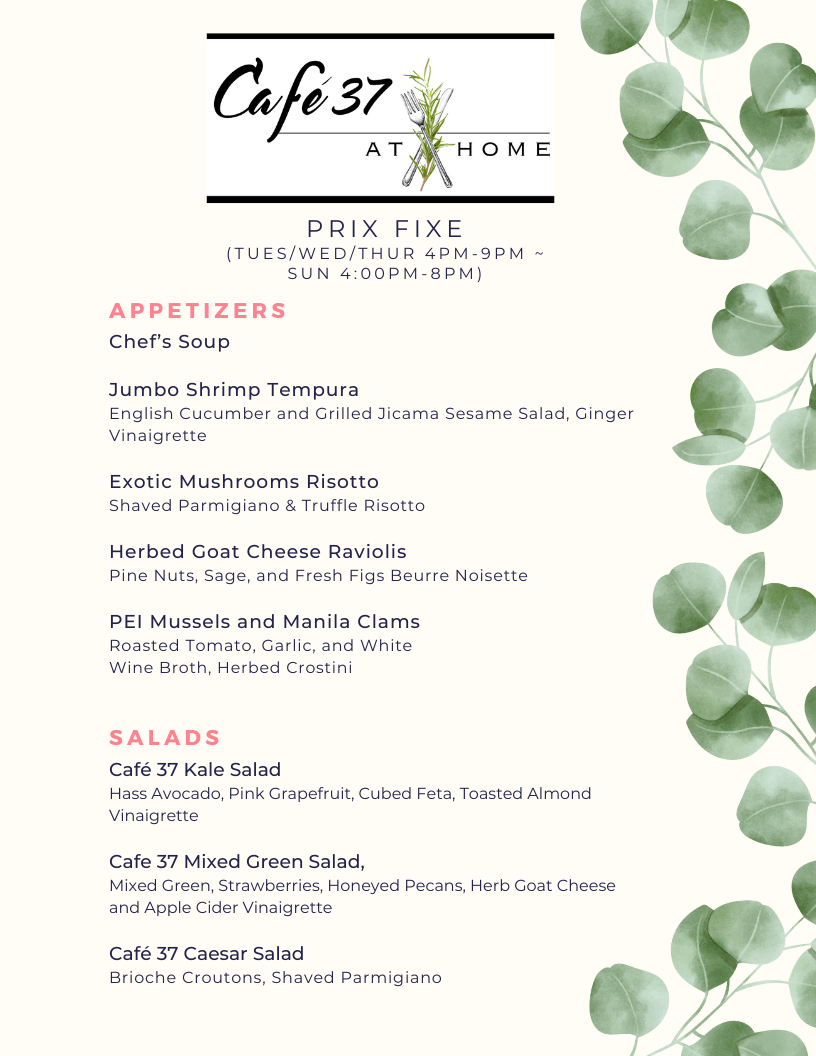 Winter Prix Fixe Menu 2022