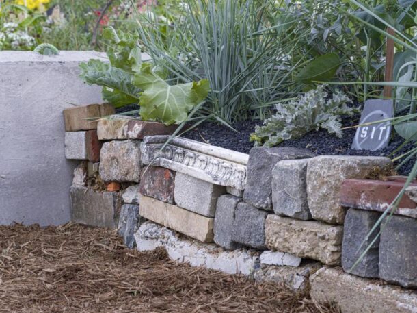 mulch and brick
