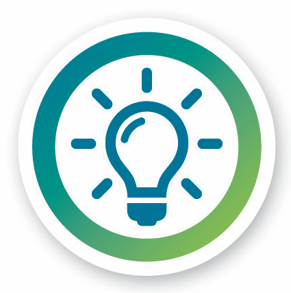 colorful graphic of light bulb