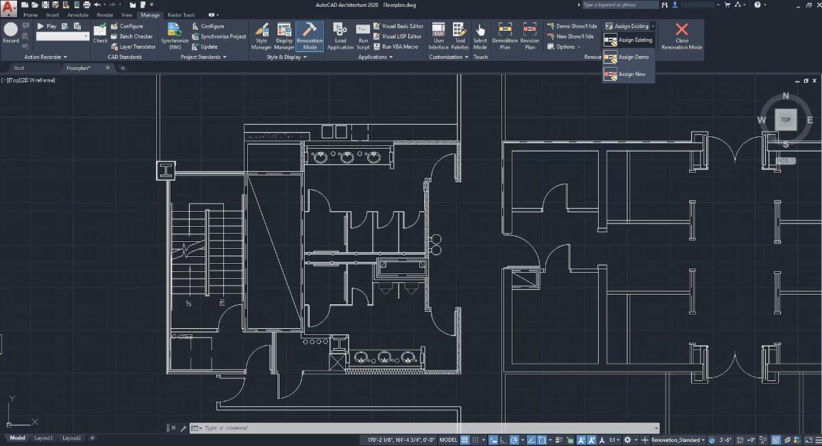 Architectural drawings in a system, AiMCAD