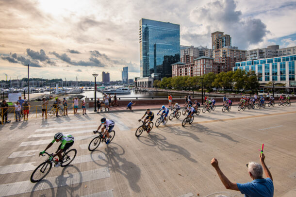 cyclists at Inner Harbor