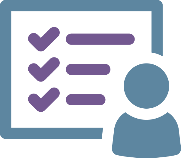 Image of checklist with an outline of a person in the bottom right corner