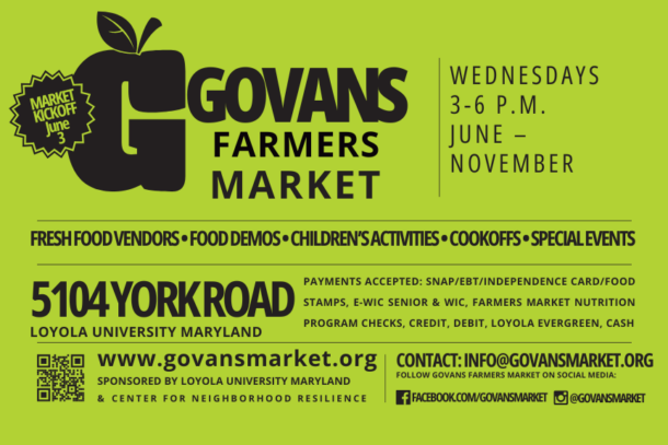 Graphic publicizing Govans Farmers Market