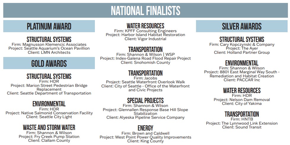 Congratulations to the Winners of the Engineering Excellence Awards Gala