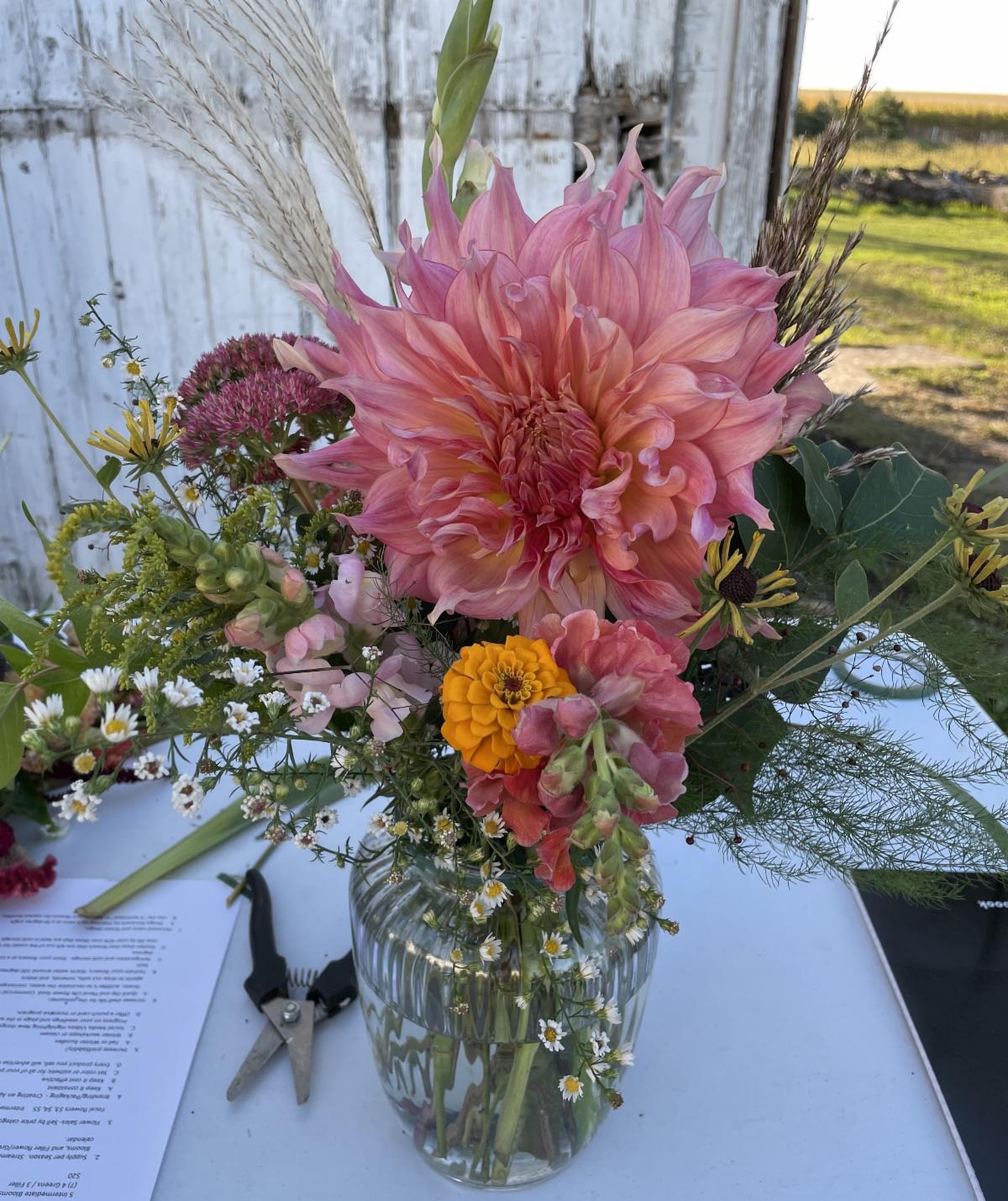 A cut flower bouquet.