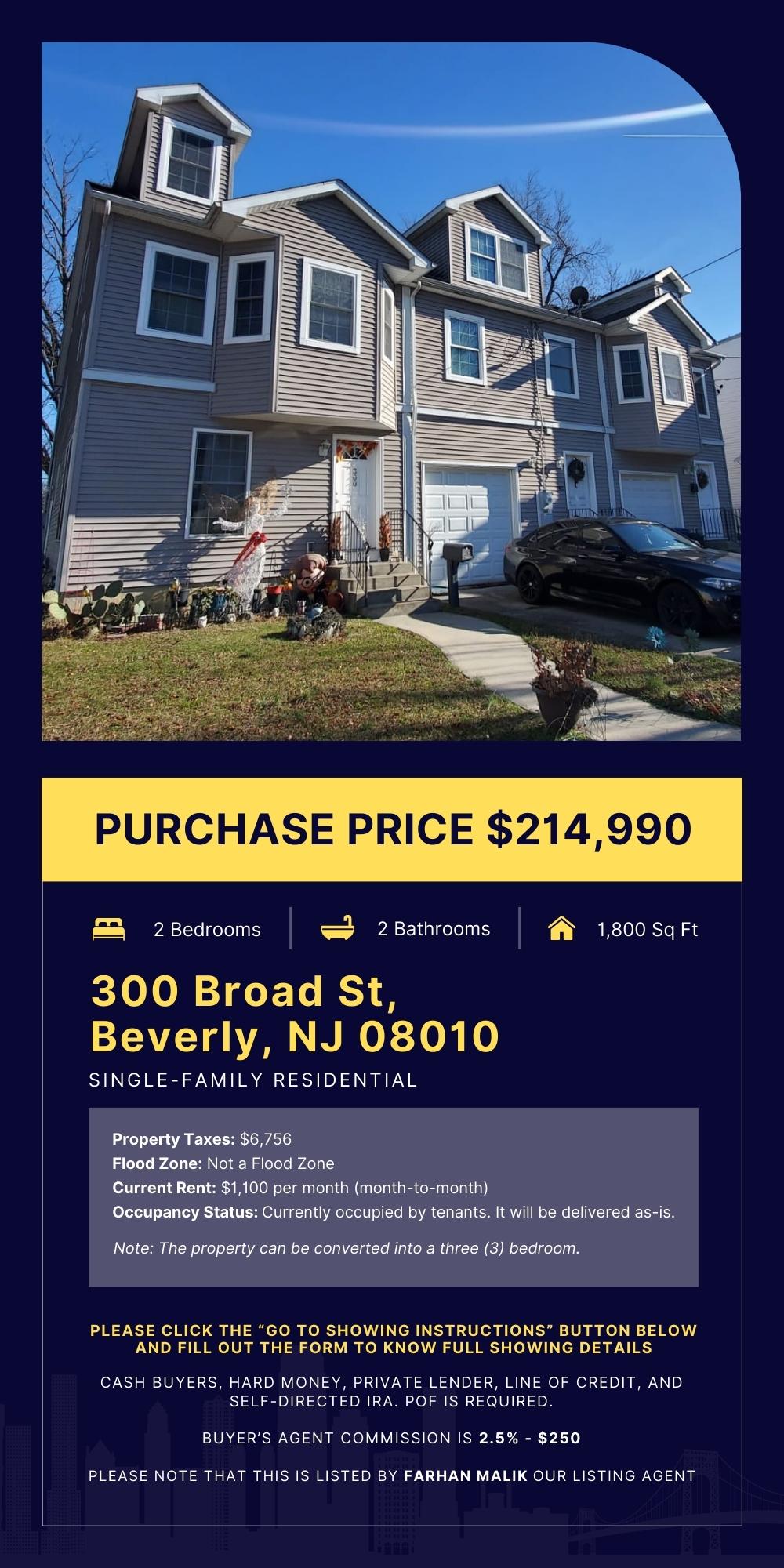 🚨 ALERT! 🚨SingleFamily Opportunity in Beverly, NJ! Possible 50k On