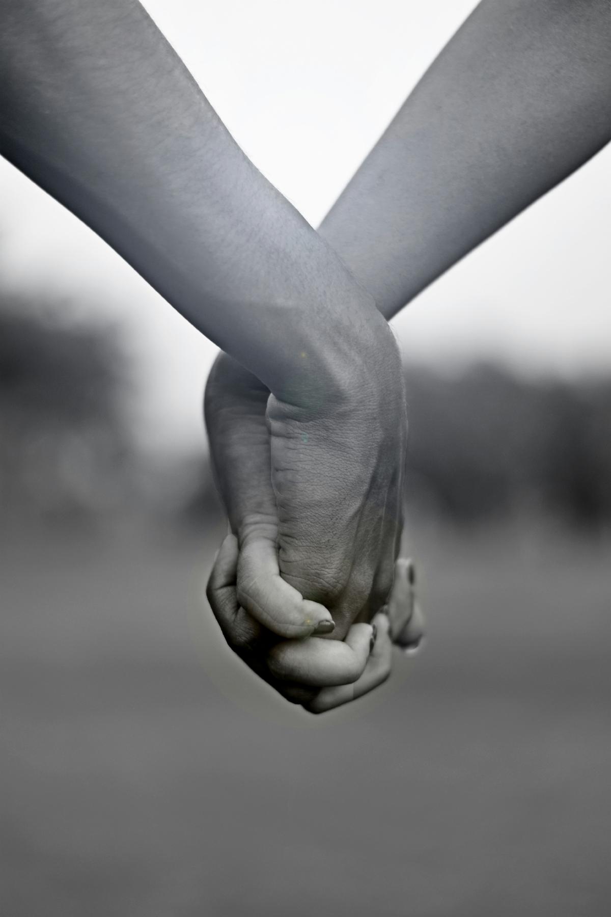 Holding Hands in Black and White