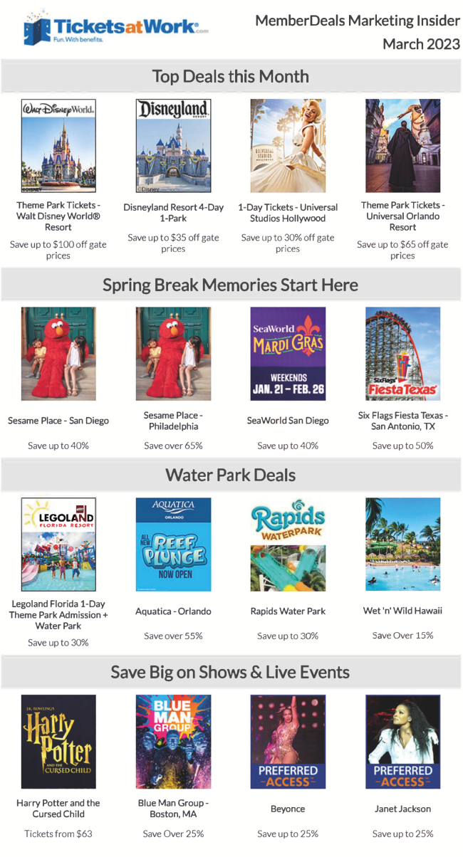 March Specials from Tickets At Work