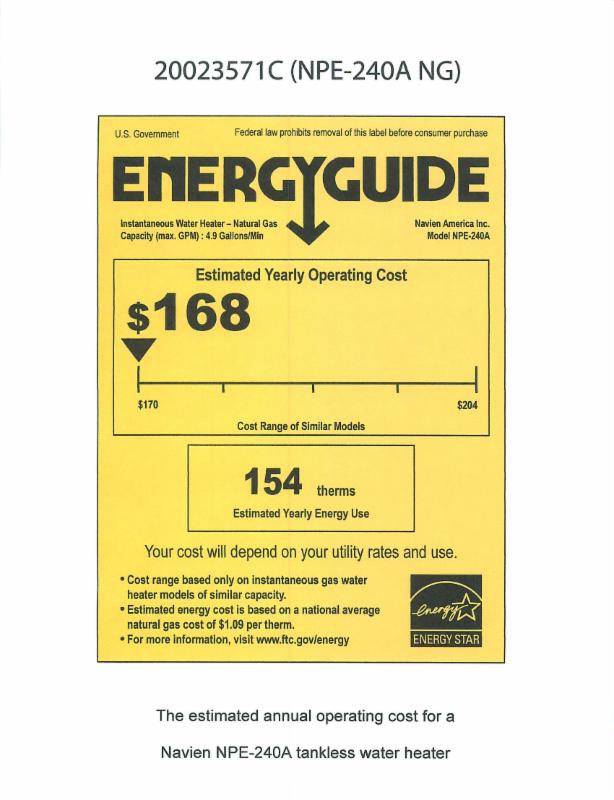 what does the energy guide sticker on your water heater say