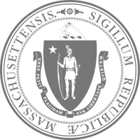 Commonwealth of Mass Logo grey and white image
