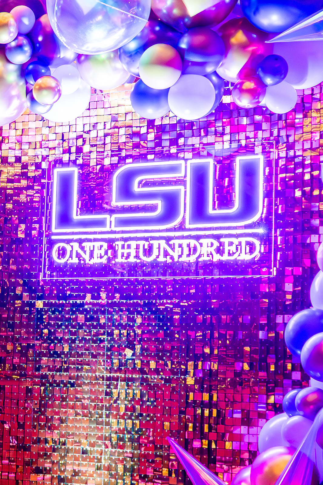 lsu 100 sign