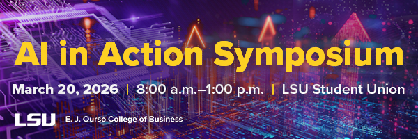 banner for ai in action symposium with a date of march 20