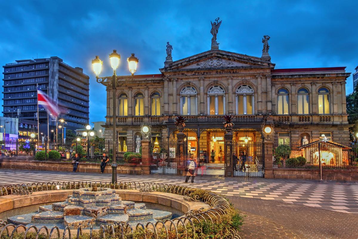 plaza in front of the national theater in San Jose Costa Rica