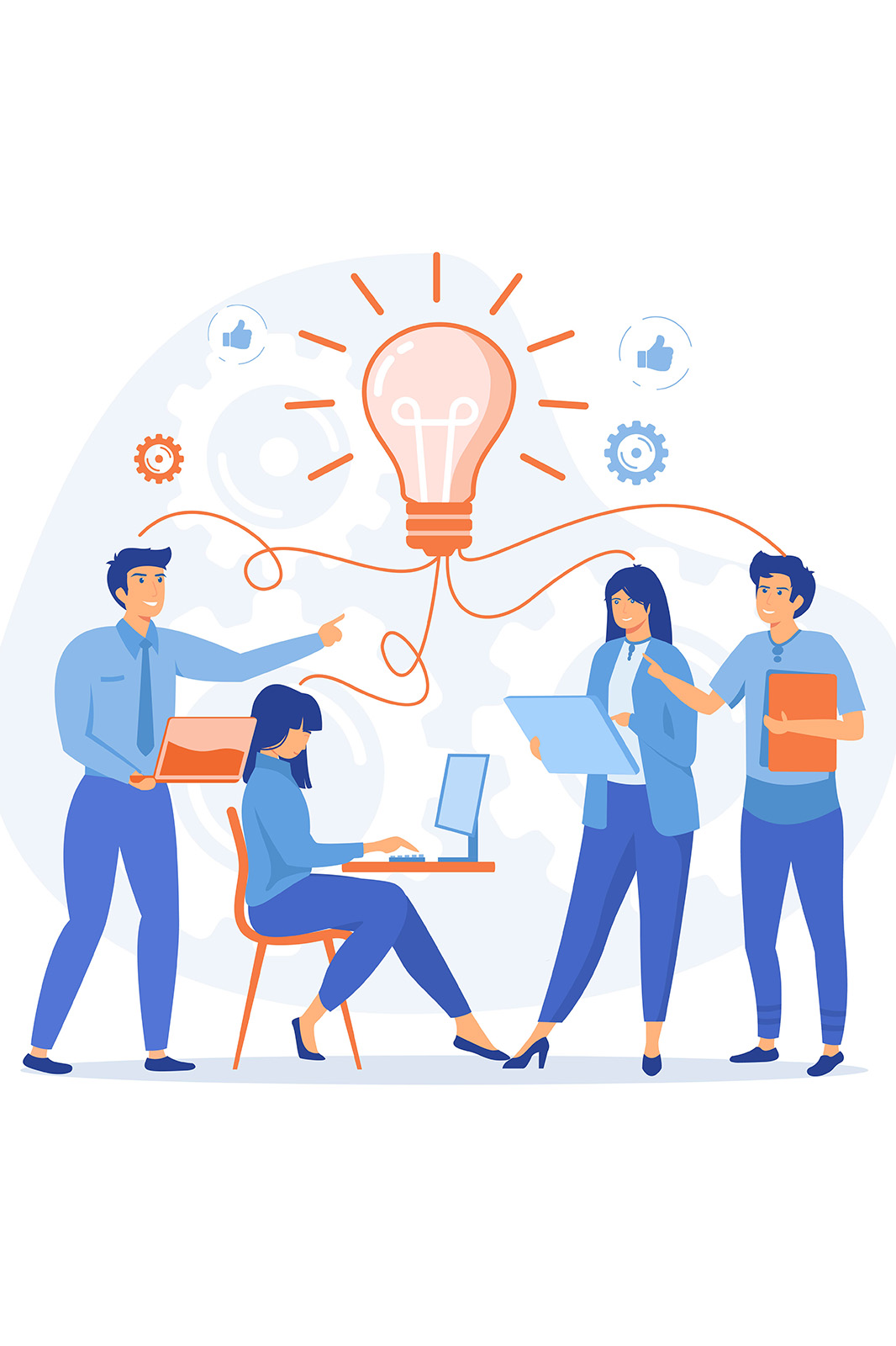 cartoon of researchers collaborating