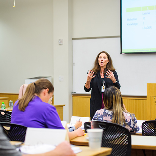 instructor leading a class