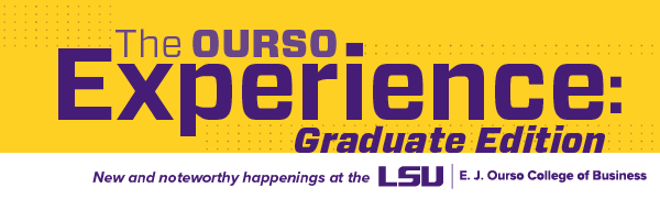 Ourso Experience graduate newsletter header