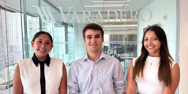 Three interns working on Wall Street