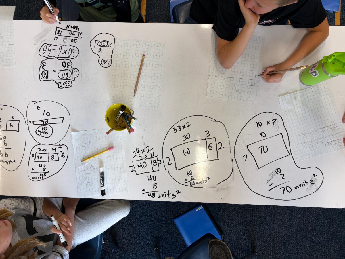 fourth grade doing math on tables